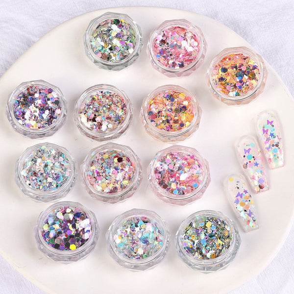 Holographic Mixed Hexagon Star Butterfly Shaped Glitter Sequins Mask Queen Nepal