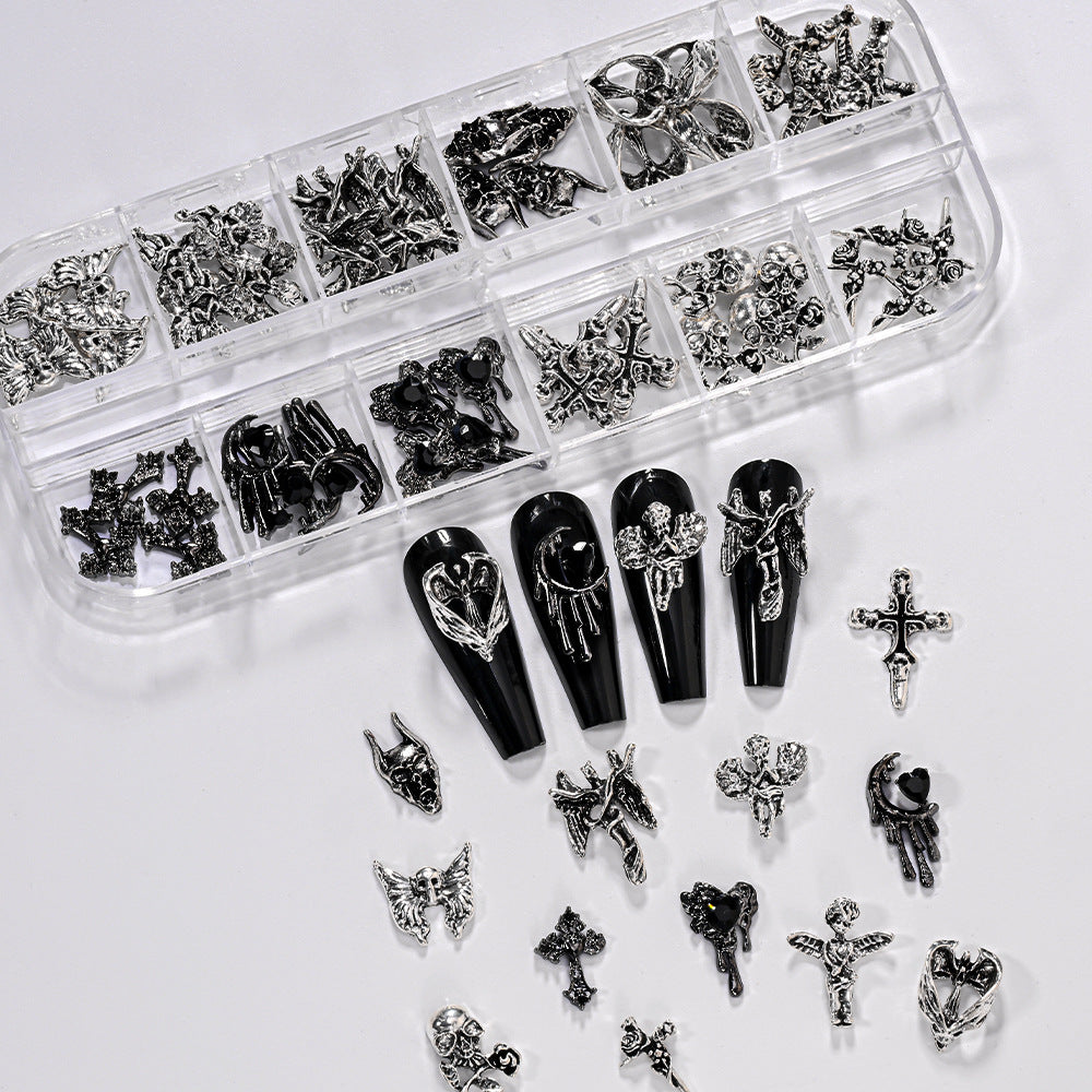 PH 12 Grid Nail Stone Box Nail Art Rhinestone Mask Queen Nepal
