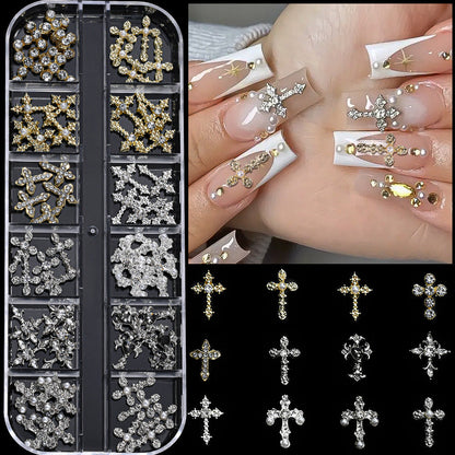 PH 12 Grid Nail Stone Box Nail Art Rhinestone Mask Queen Nepal