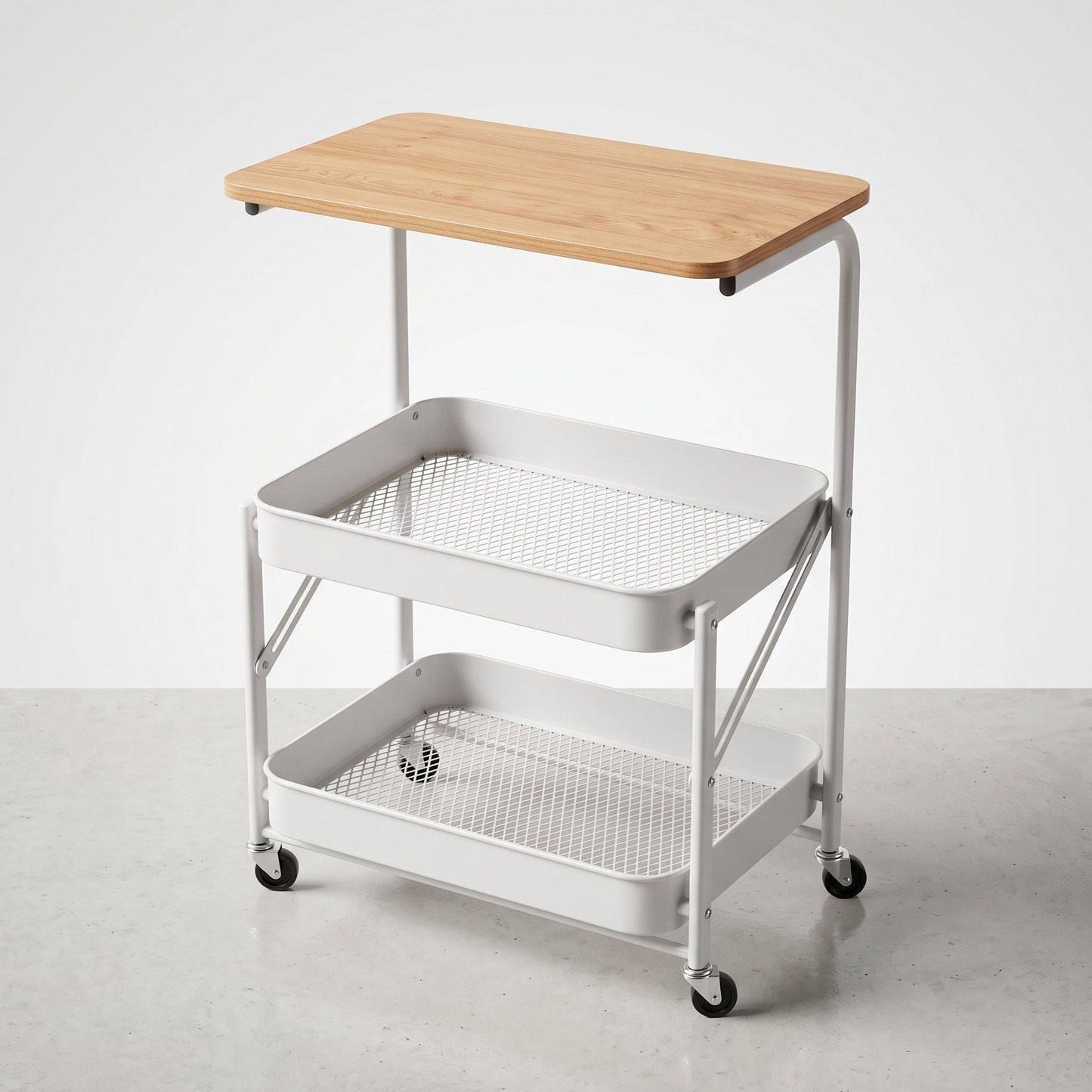 Utility Cart With Wooden Table Top Storage Trolley Mask Queen Nepal
