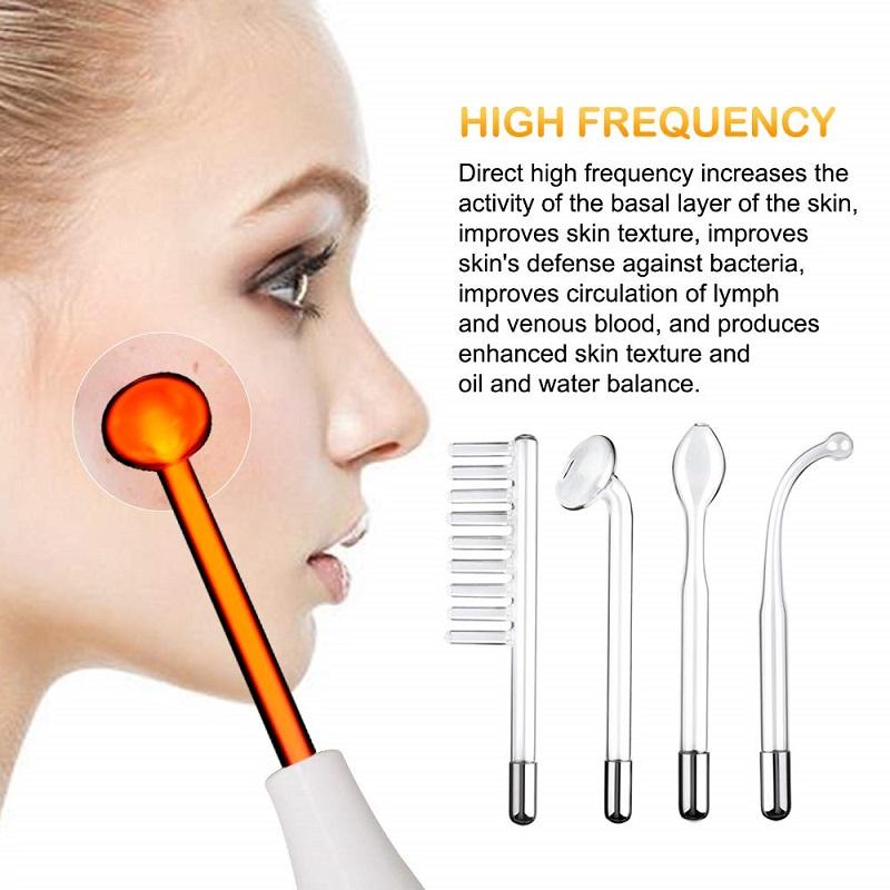 4 in1 High Frequency Electrode Wand w/Neon Electrotherapy Glass Tube Mask Queen Nepal