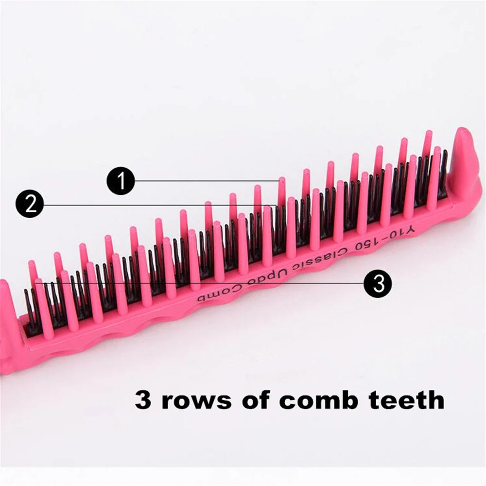 Pink 3-Row Teeth Tip Tail Hairdressing Comb Mask Queen Nepal