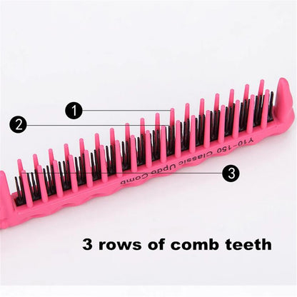 Pink 3-Row Teeth Tip Tail Hairdressing Comb Mask Queen Nepal