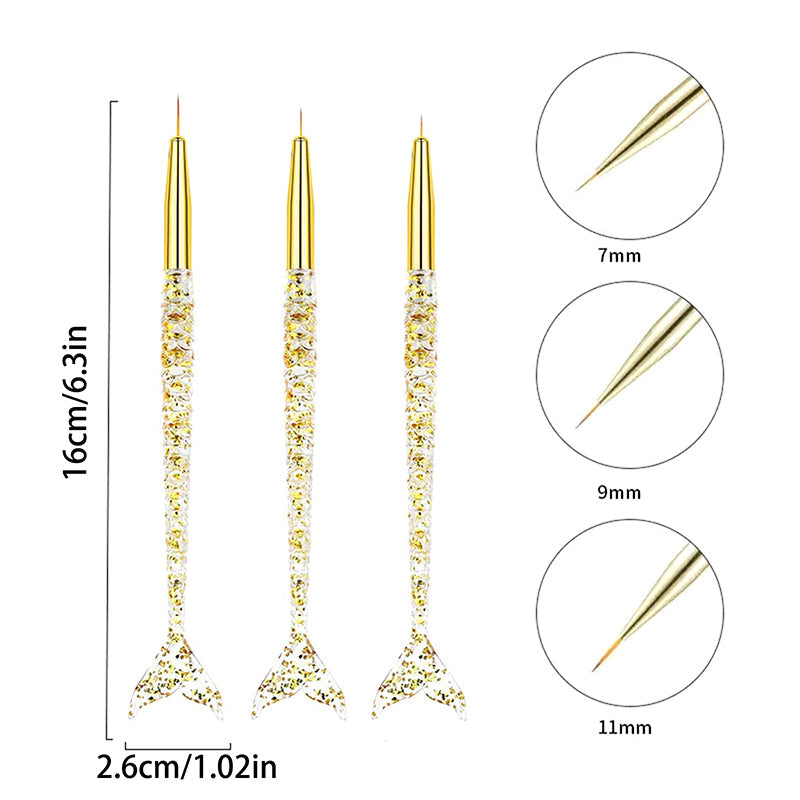 Golden Mermaid Pen Nail Art Liner Brush Mask Queen Nepal