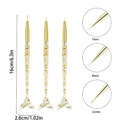 Golden Mermaid Pen Nail Art Liner Brush Mask Queen Nepal