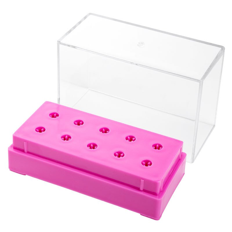 Pink White Nail Art Drill Storage Box Grinding Mask Queen Nepal