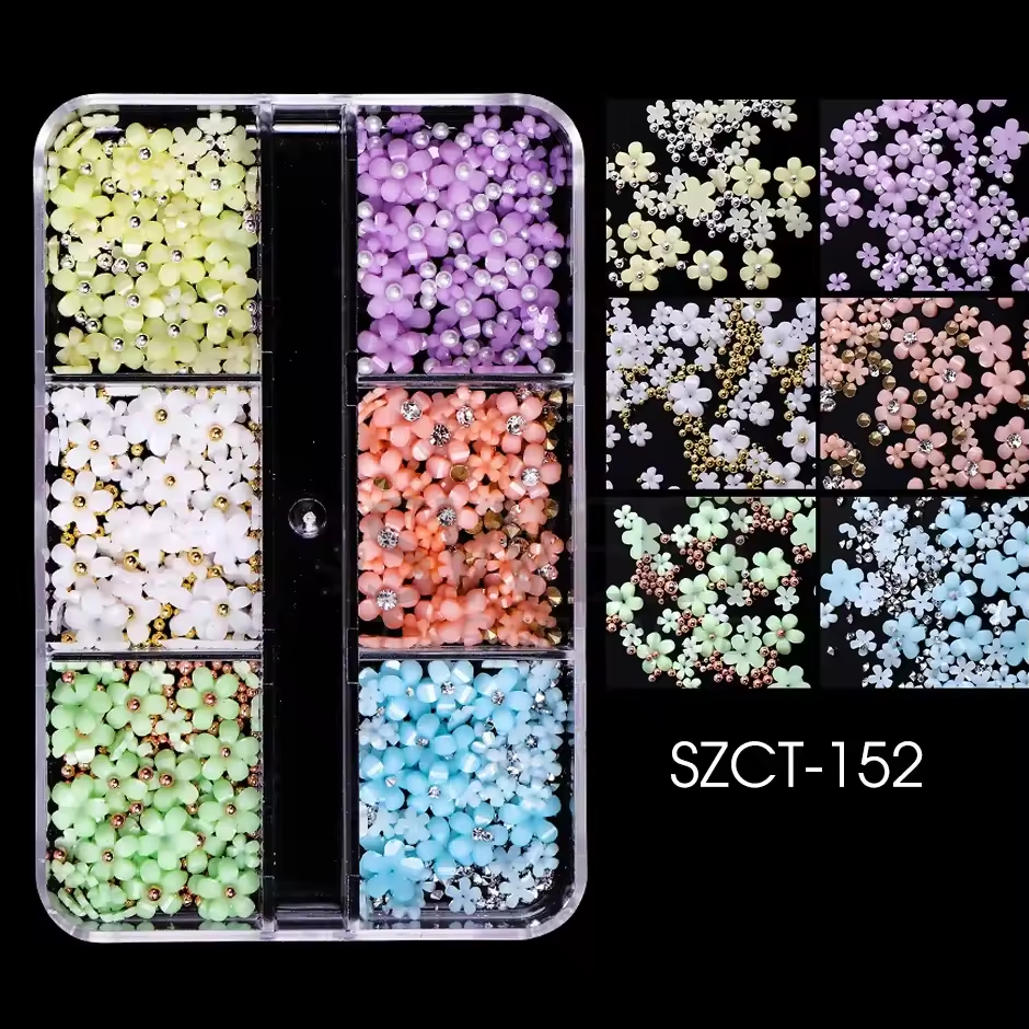 6 Grid Nail Stone Box Nail Art Rhinestone Mask Queen Nepal