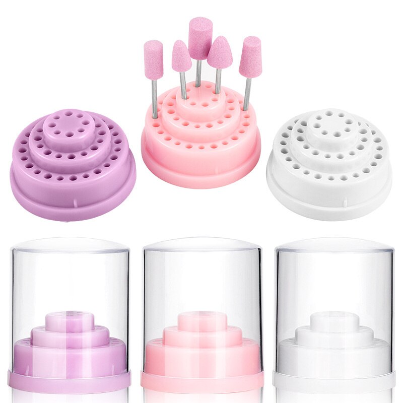 Pink White Nail Art Drill Storage Box Grinding Mask Queen Nepal