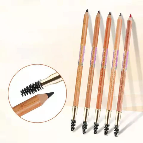 Double Head Embroidered Eyebrow Pencil Waterproof Sweat Resistant No Blooming Double Eyebrow Pencil Mask Queen Nepal