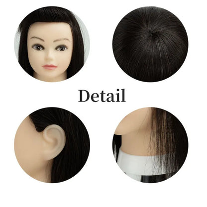 Straight Human Hair Head For Makeup Hair braiding Hairdressing Training Mannequins Mask Queen Nepal