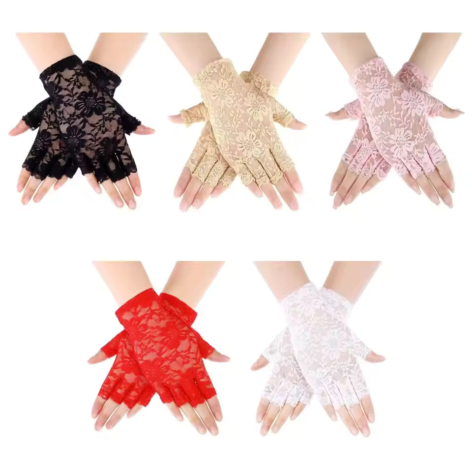 Short Floral Lace Gloves Mask Queen Nepal
