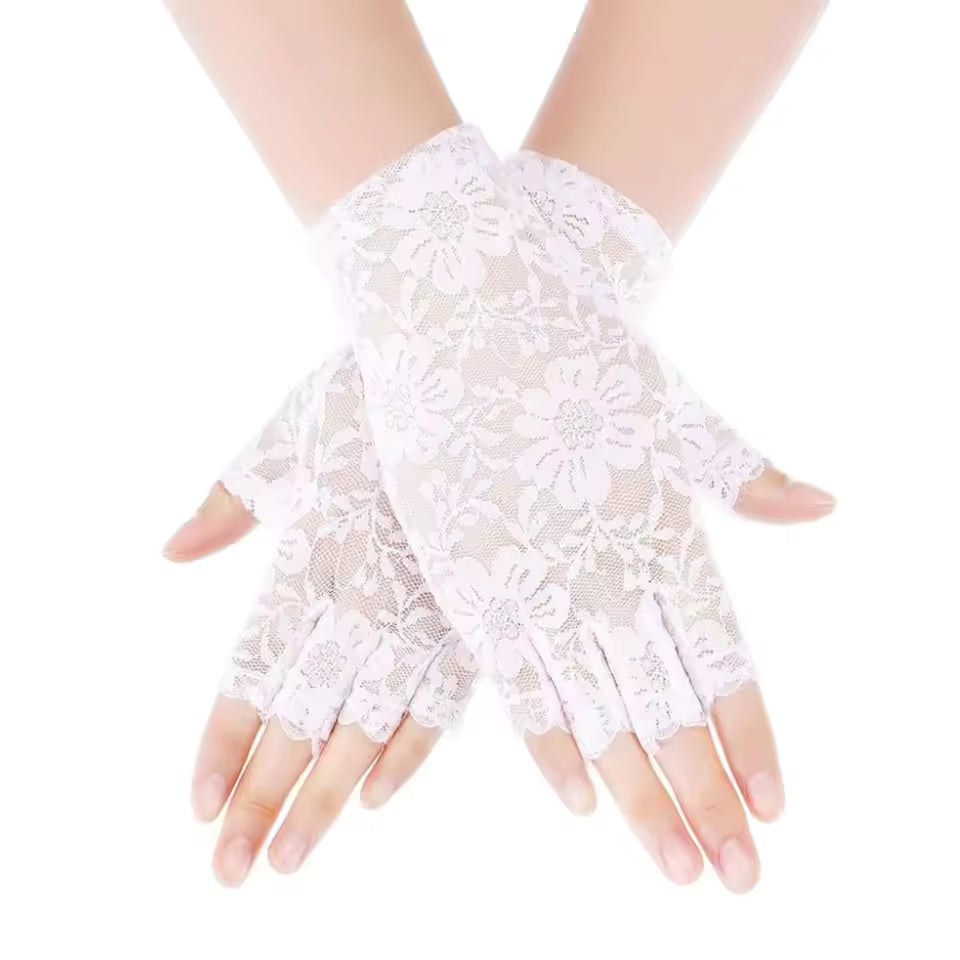Short Floral Lace Gloves Mask Queen Nepal