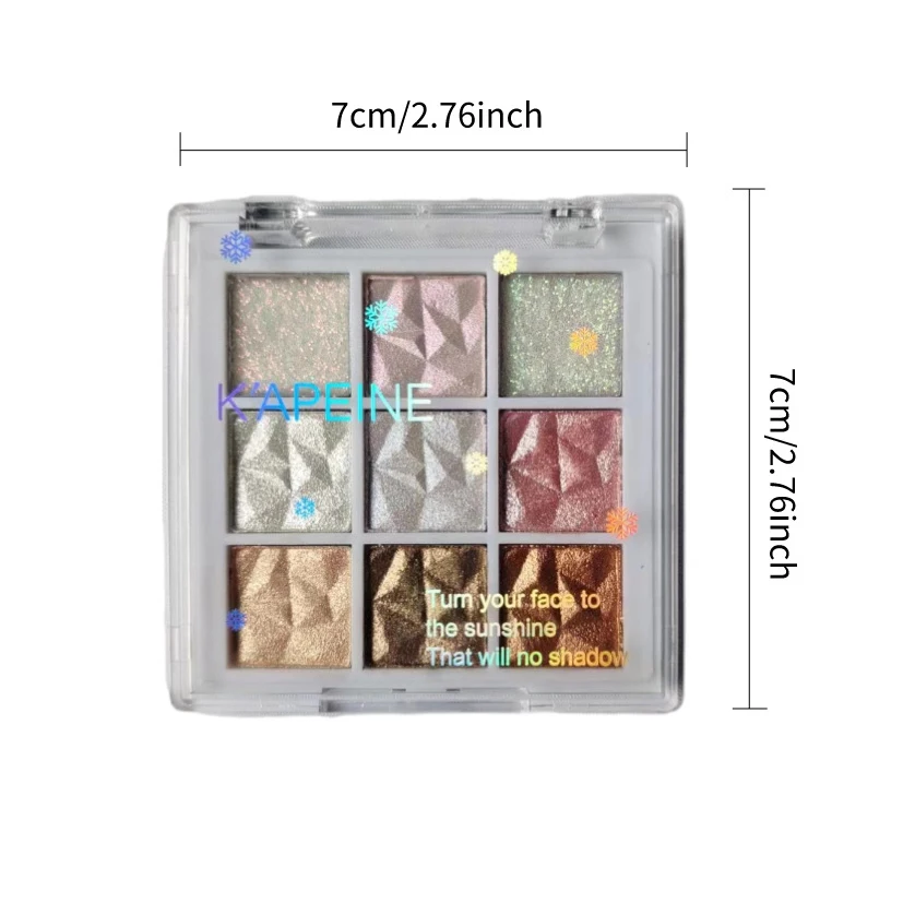 Kapeine 9 Colors Full Glitter Diamond Snowflake Eyeshadow Palette Easy Beauty Nepal