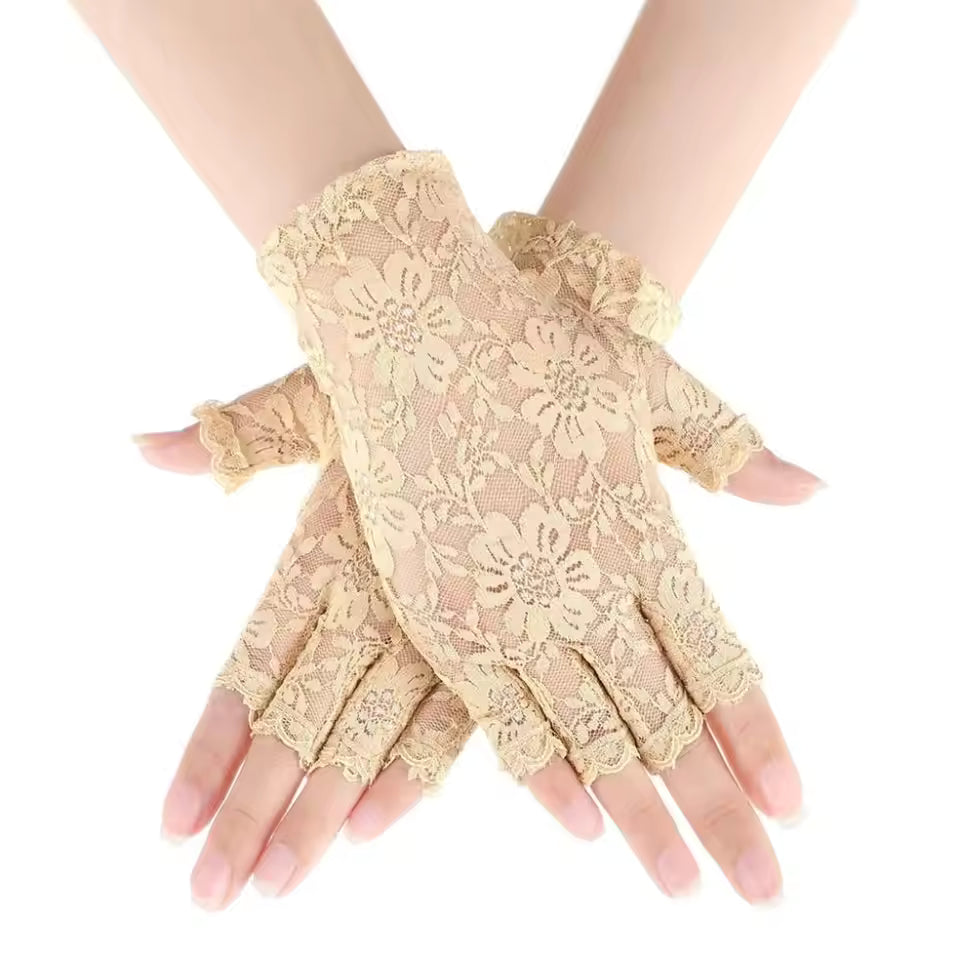 Short Floral Lace Gloves Mask Queen Nepal