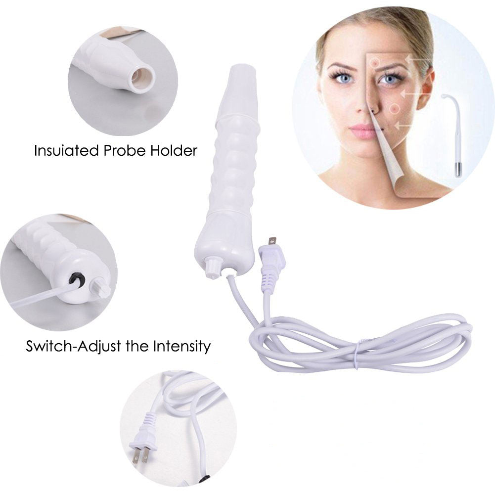 4 in1 High Frequency Electrode Wand w/Neon Electrotherapy Glass Tube Mask Queen Nepal