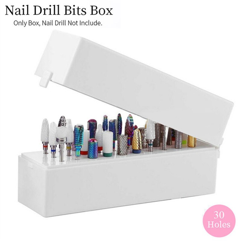 Pink White Nail Art Drill Storage Box Grinding Mask Queen Nepal