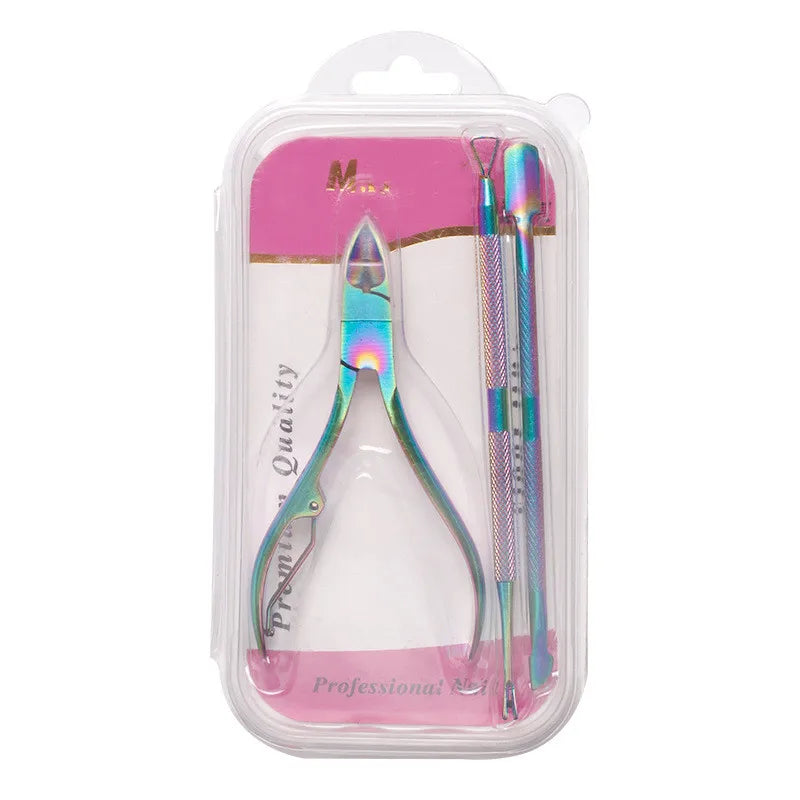 MHONG 3pcs Cuticle Cutter, Pusher & Scrapper Nail Care Set Mask Queen Nepal