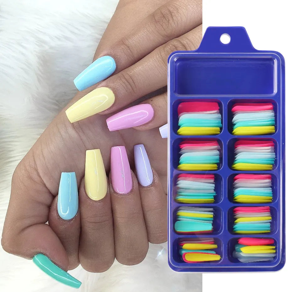 Colorful Matte Ballet Press on Nail 100pcs Mask Queen Nepal