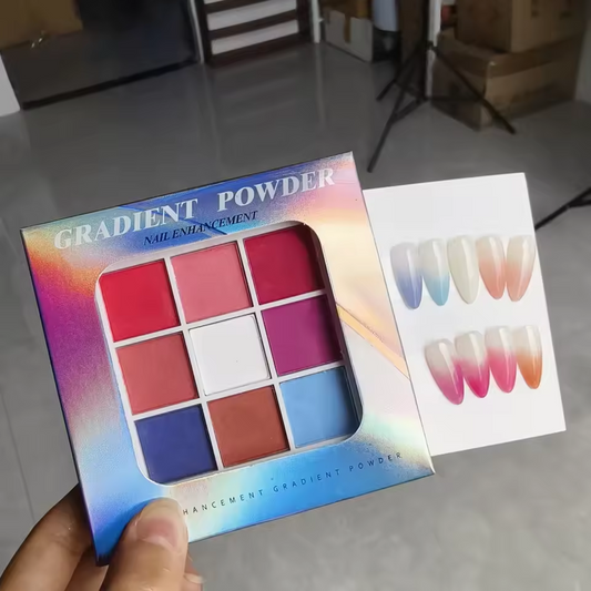 9 Colors Nail Powder Nail Art Pigment Powder with Eyeshadow Sticks Mirror Finish Art Gradient Rainbow Nail Glitter Powder DIY Nail Decoration Mask Queen Nepal