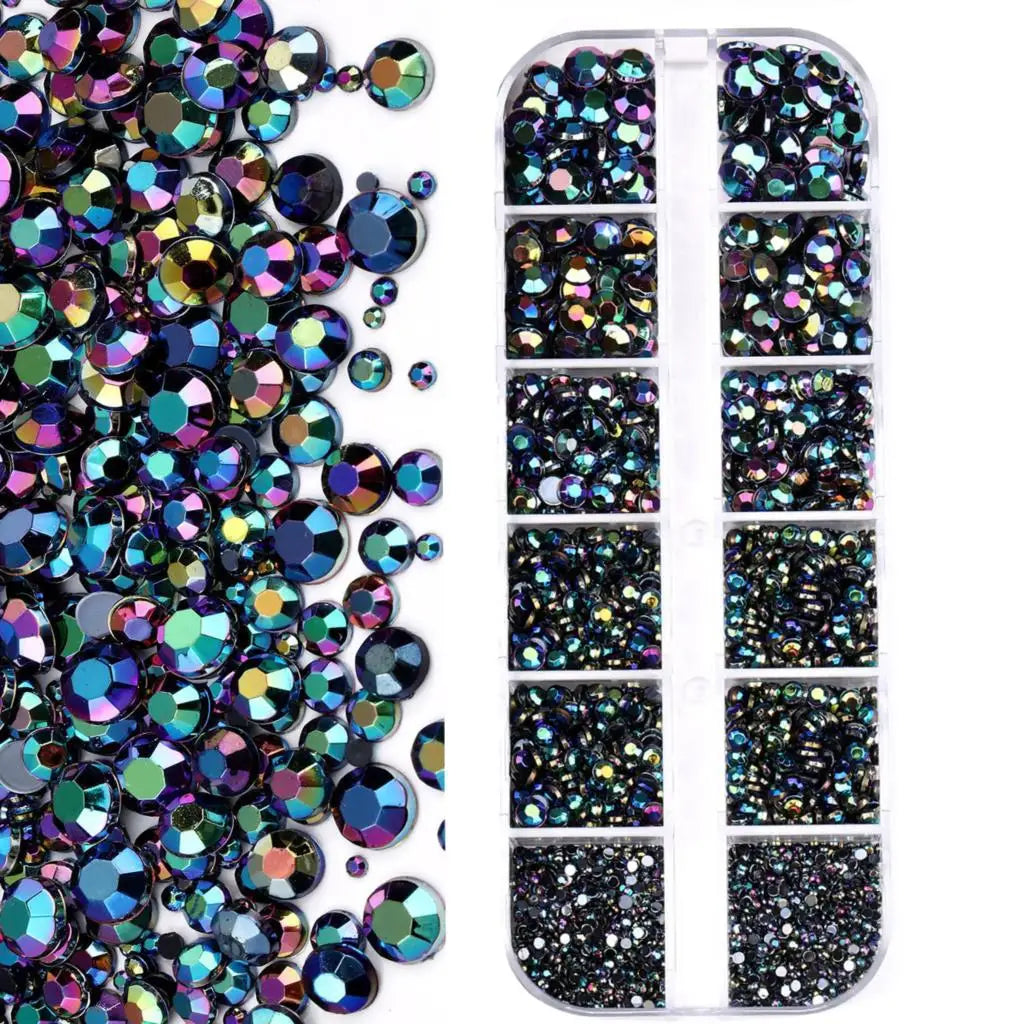 PH 12 Grid Nail Stone Box Nail Art Rhinestone Mask Queen Nepal