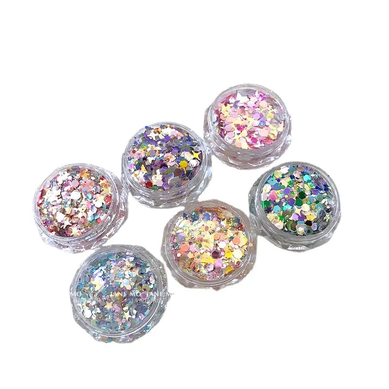 Holographic Mixed Hexagon Star Butterfly Shaped Glitter Sequins Mask Queen Nepal