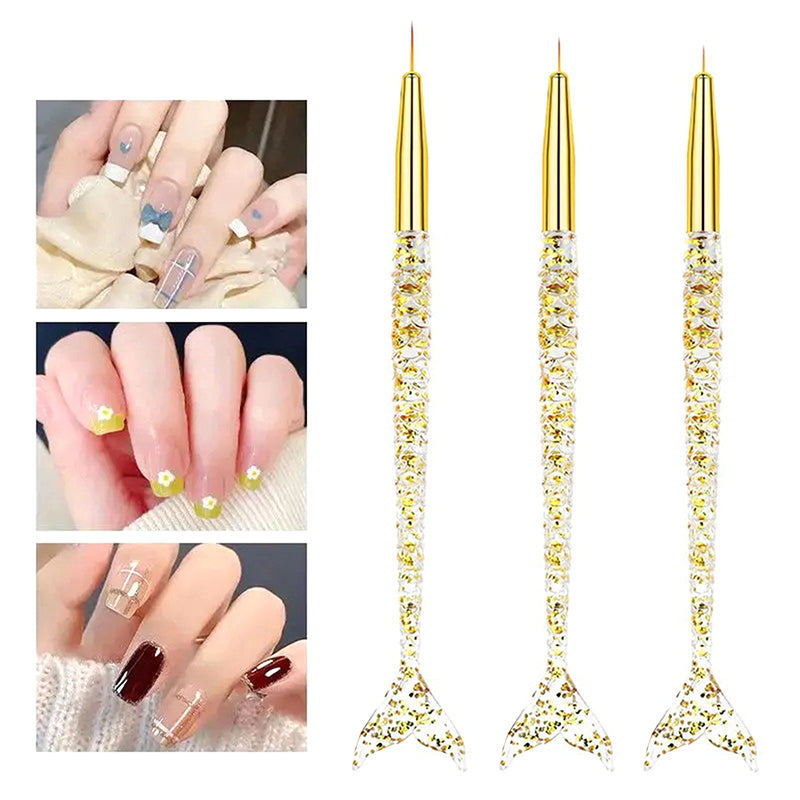 Golden Mermaid Pen Nail Art Liner Brush Mask Queen Nepal