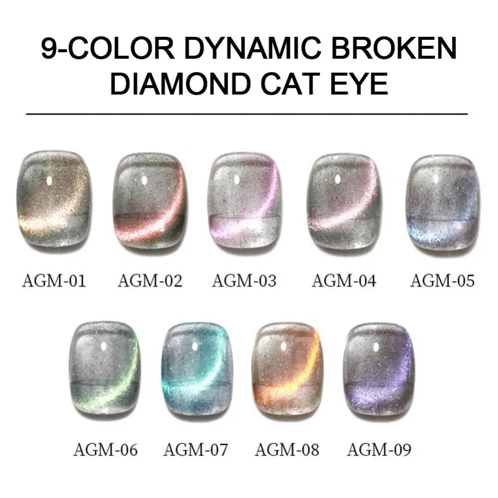 15ml Broken Diamond Cat Eye Gel Nail Polish Mask Queen Nepal