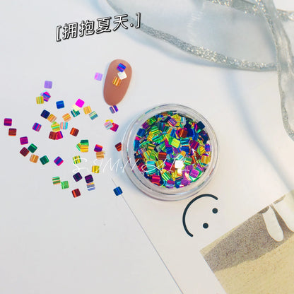 Square Shape Holographic Nail Glitter Sequins Mask Queen Nepal