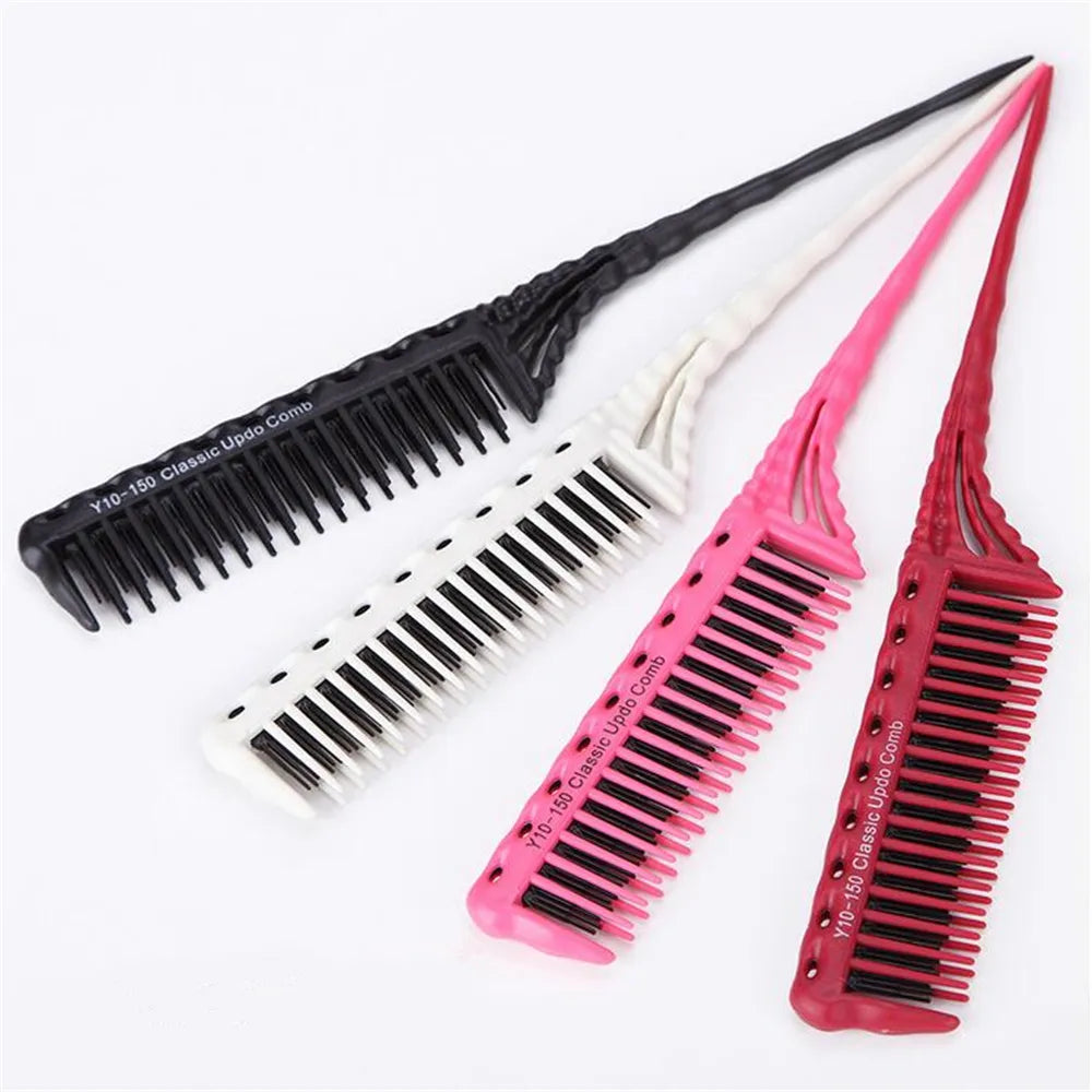 Pink 3-Row Teeth Tip Tail Hairdressing Comb Mask Queen Nepal