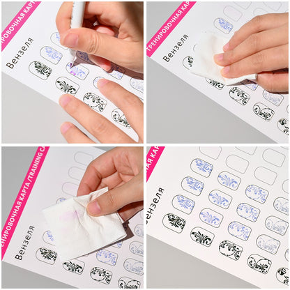 12Pcs/Set Nail Art Training Practice Lines Drawing Painting Template Mask Queen Nepal