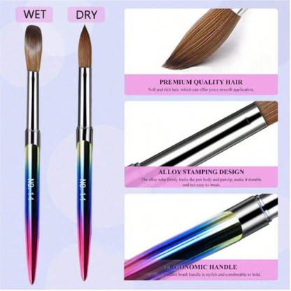 3-Piece Gradient Metal Rod Nail Art Brush Set Mask Queen Nepal