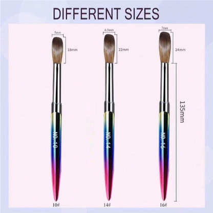 3-Piece Gradient Metal Rod Nail Art Brush Set Mask Queen Nepal