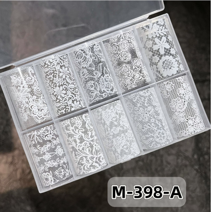 Nail Art Lace Foil Paper (4cm*100cm/2.5cm*100cm*10/4cm*100cm*10) Mask Queen Nepal