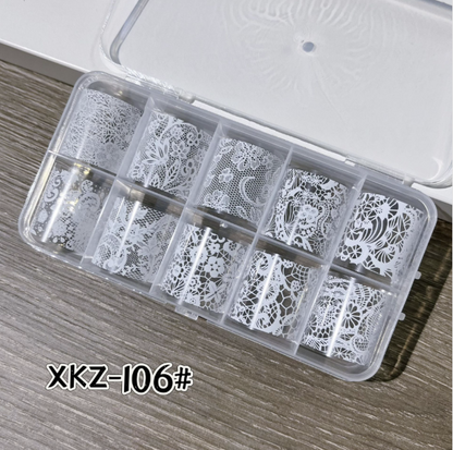 Nail Art Lace Foil Paper (4cm*100cm/2.5cm*100cm*10/4cm*100cm*10) Mask Queen Nepal