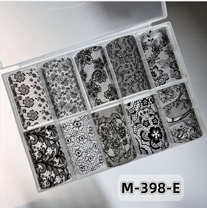 Nail Art Lace Foil Paper (4cm*100cm/2.5cm*100cm*10/4cm*100cm*10) Mask Queen Nepal