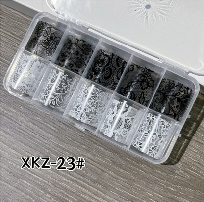 Nail Art Lace Foil Paper (4cm*100cm/2.5cm*100cm*10/4cm*100cm*10) Mask Queen Nepal