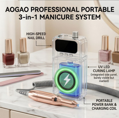 Portable 3-in-1 Rechargeable Nail Drill & UV Lamp Mask Queen Nepal