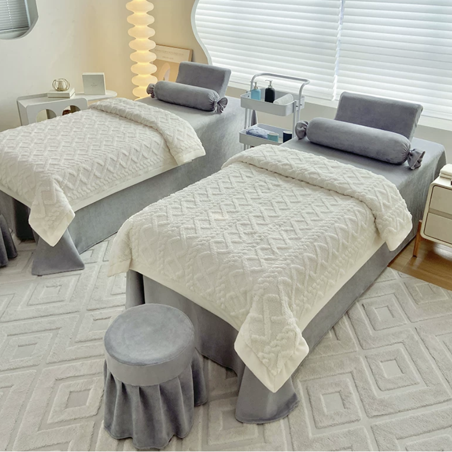 Ins Style Salon Facial & Spa Linen 4 Pieces Set （80*190） Mask Queen Nepal