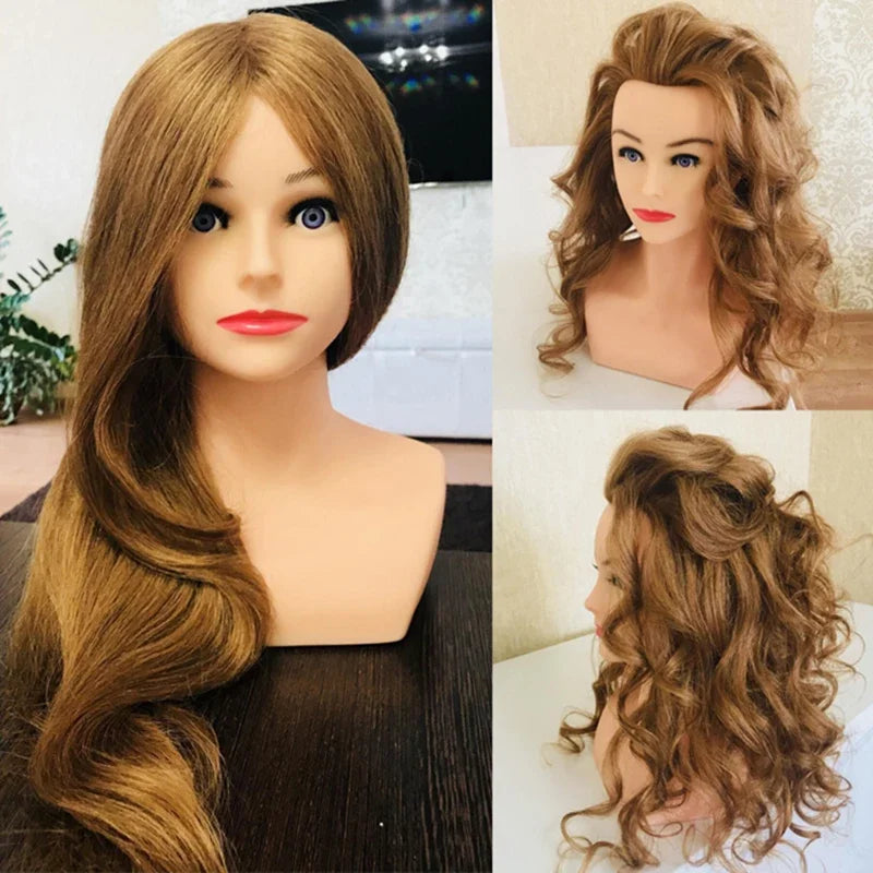 100% Human Hair Blonde Color High Grade Training Mannequin Head With Shoulder - Mask Queen Nepal