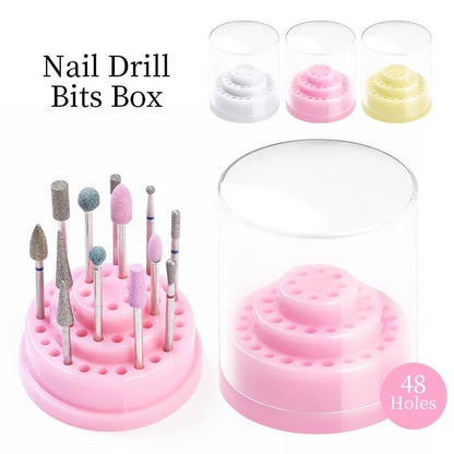 Pink White Nail Art Drill Storage Box Grinding Mask Queen Nepal