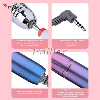 35000RPM Professional Nail Drill Machine, Rechargeable Electric Nail Filer Mask Queen Nepal