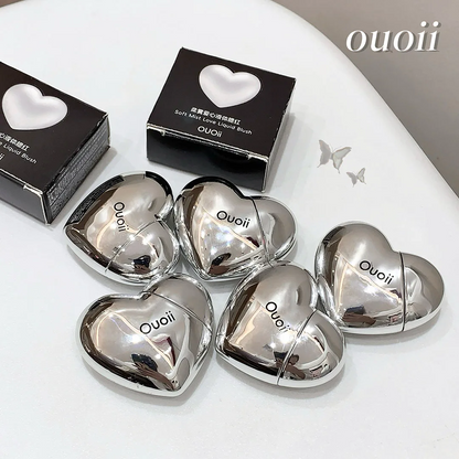 Ouoii Lavender Matte Liquid Blush Velvet Heart Shaped Face Pigment Easy Beauty Nepal