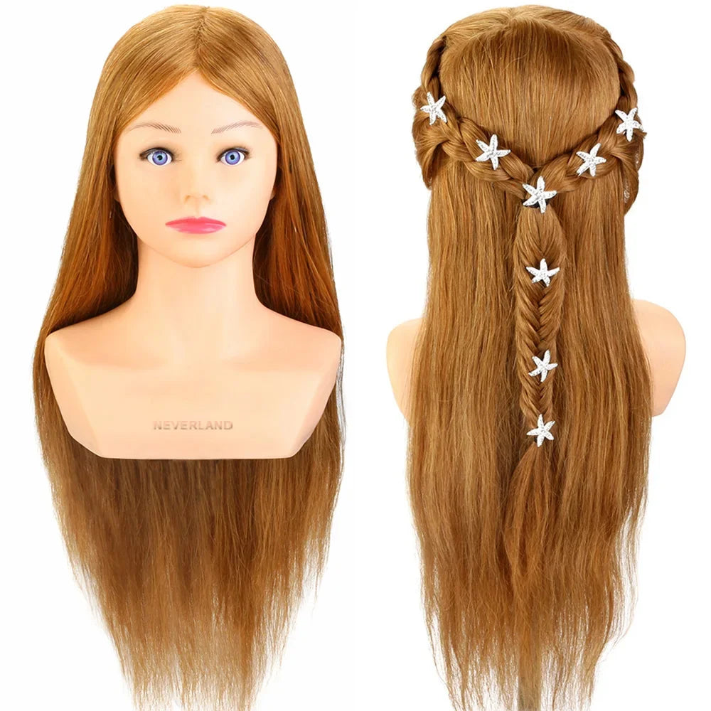 100% Human Hair Blonde Color High Grade Training Mannequin Head With Shoulder - Mask Queen Nepal