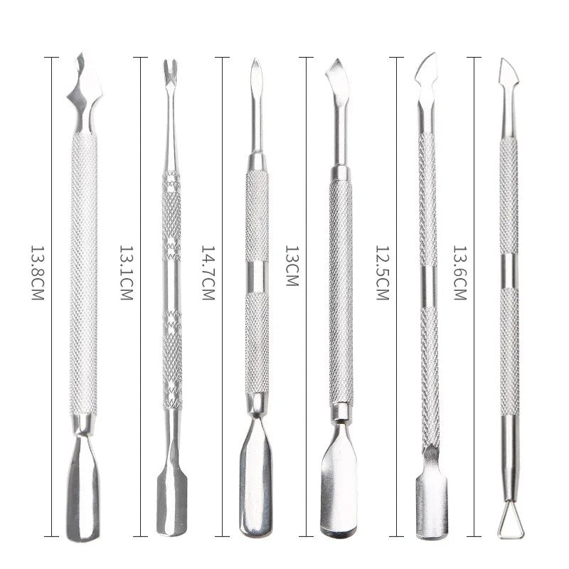 Cuticle Pusher Scraper - Curved and Sharp Stainless Steel Mask Queen Nepal