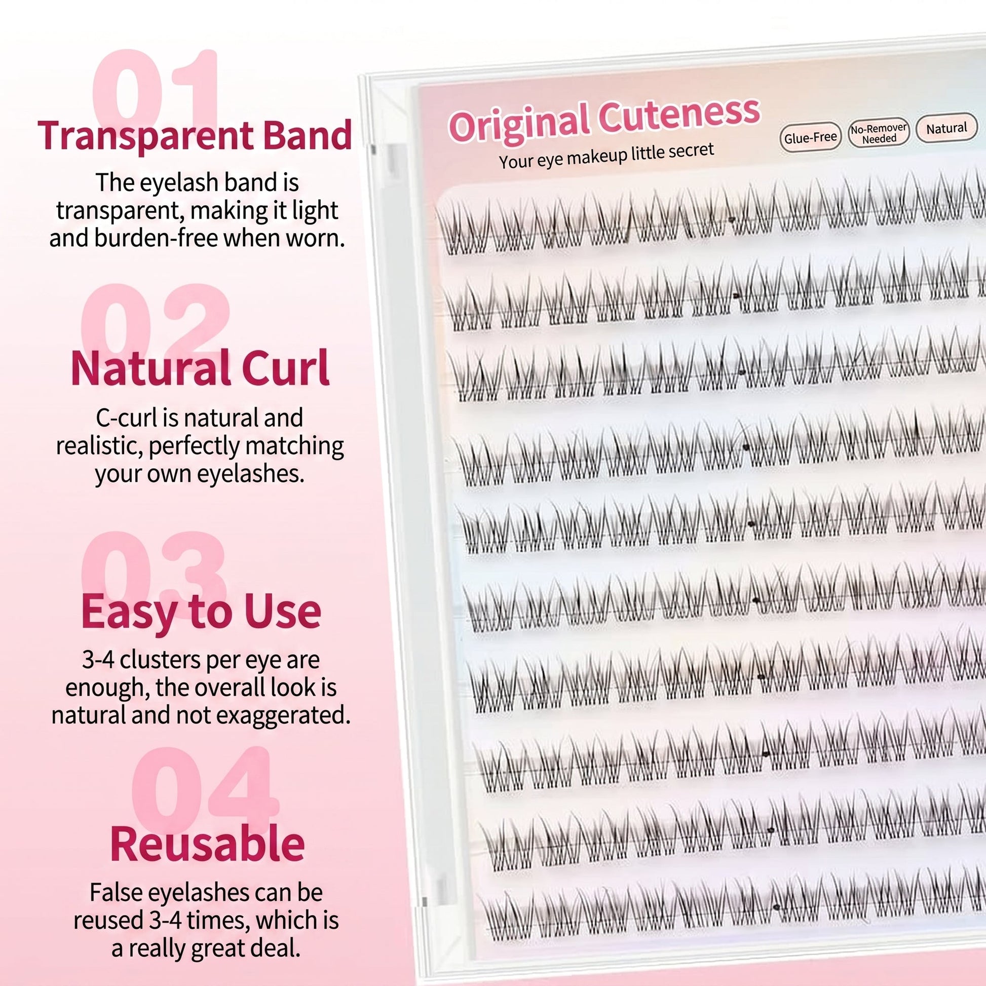 Pre Glued Segmented Cluster Lash 120D (Q-YMJM) Mask Queen Nepal
