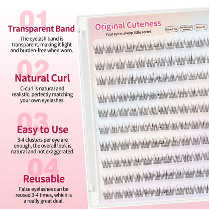 Pre Glued Segmented Cluster Lash 120D (Q-YMJM) Mask Queen Nepal