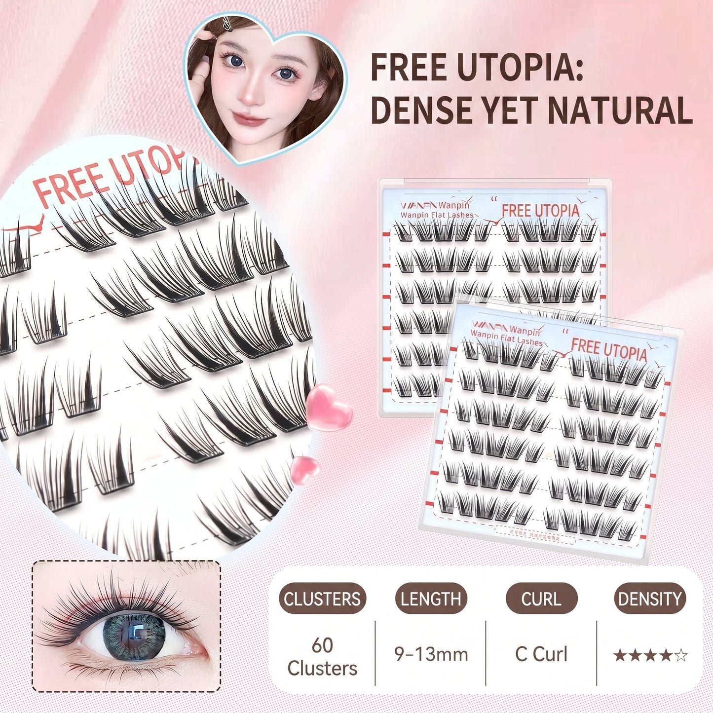 Pre Glued Fashion Individual Cluster Lash Mask Queen Nepal