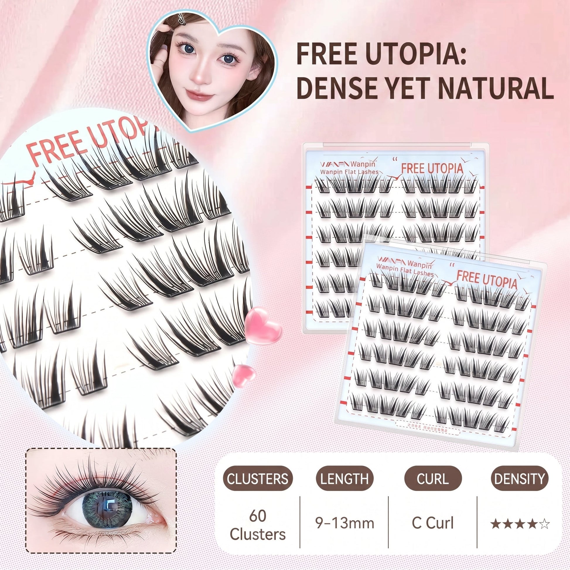 Pre Glued Fashion Individual Cluster Lash Mask Queen Nepal