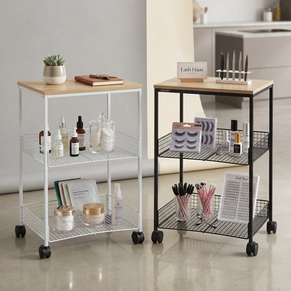 Multi-layer Wooden Table Top Storage Trolley Mask Queen Nepal
