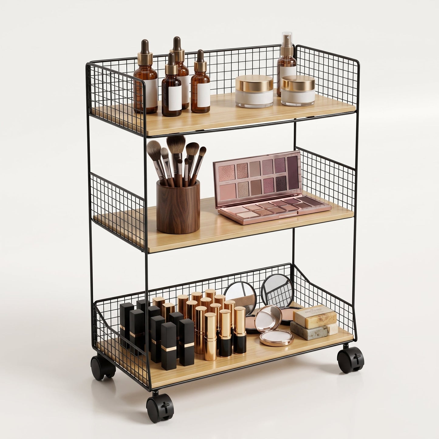 3-Tier Mobile Rolling Storage Trolley Mask Queen Nepal